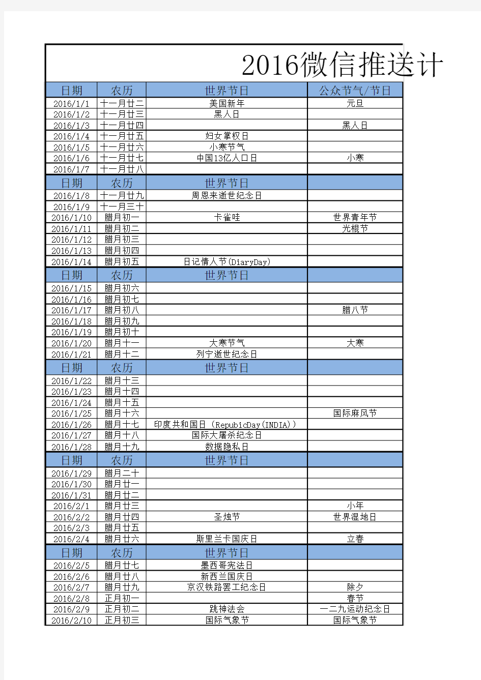 2016微信推送神器-微信推送计划表