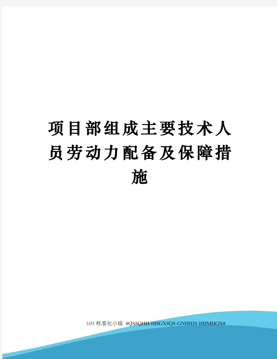 项目部组成主要技术人员劳动力配备及保障措施