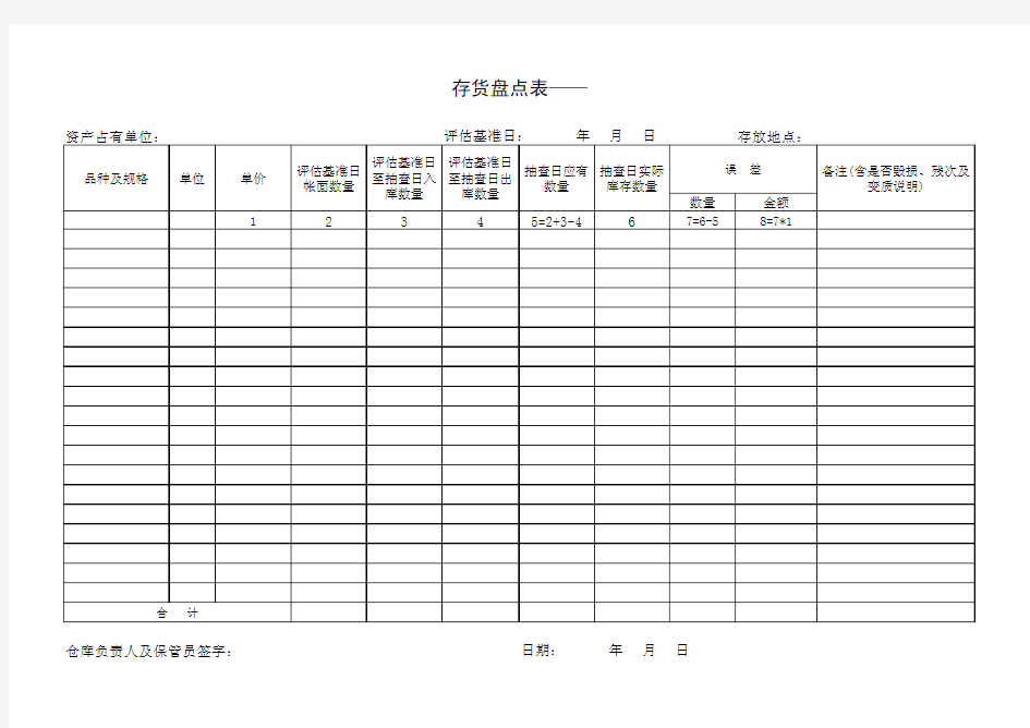 存货盘点表——