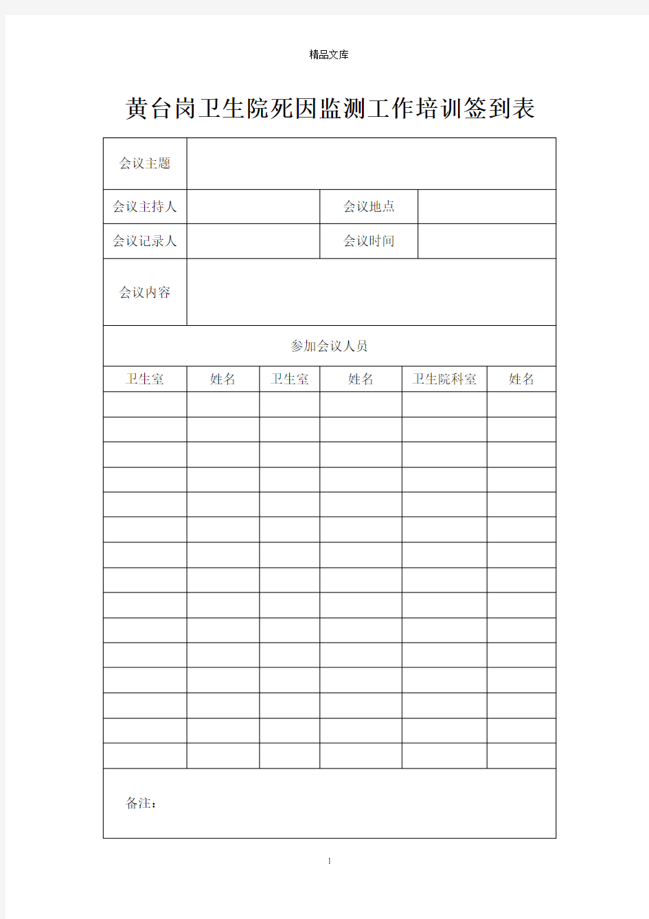 会议签到表+会议记录表 最新最全