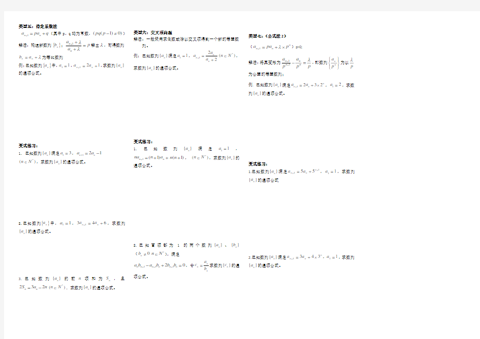 数列的通项公式与求和的常见方法