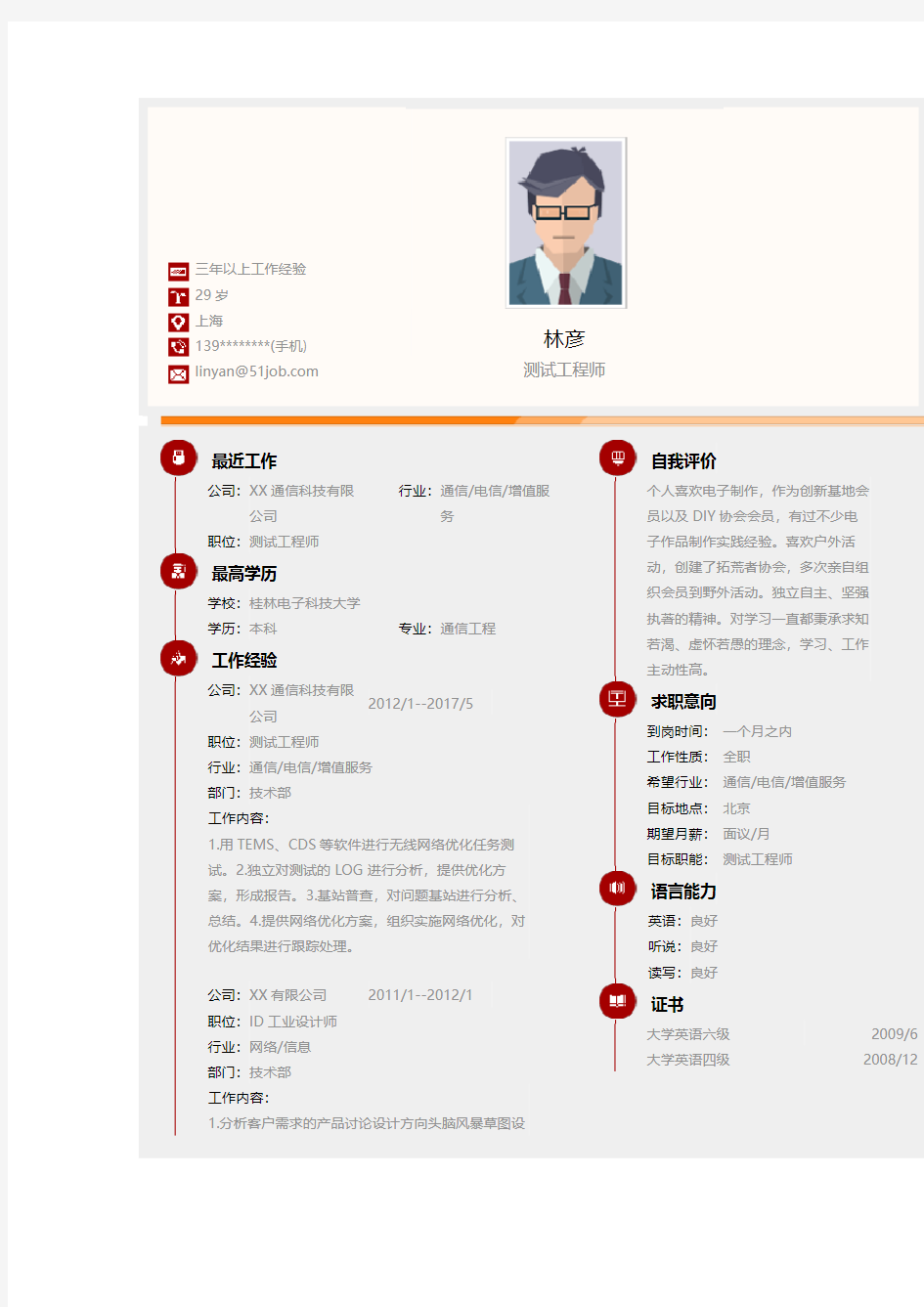 桂林电子科技大学优秀个人简历