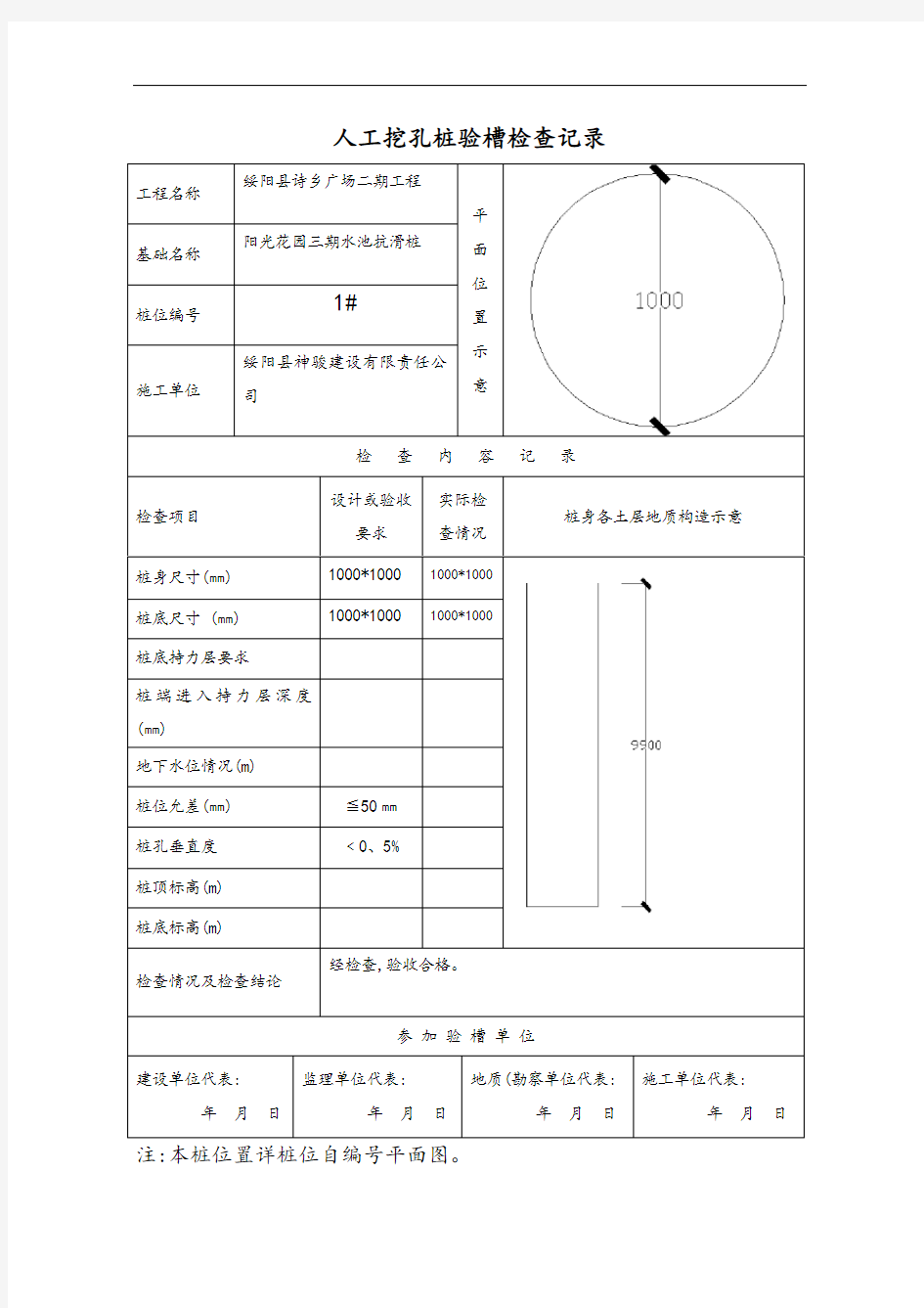 人工挖孔桩记录表格[全套]