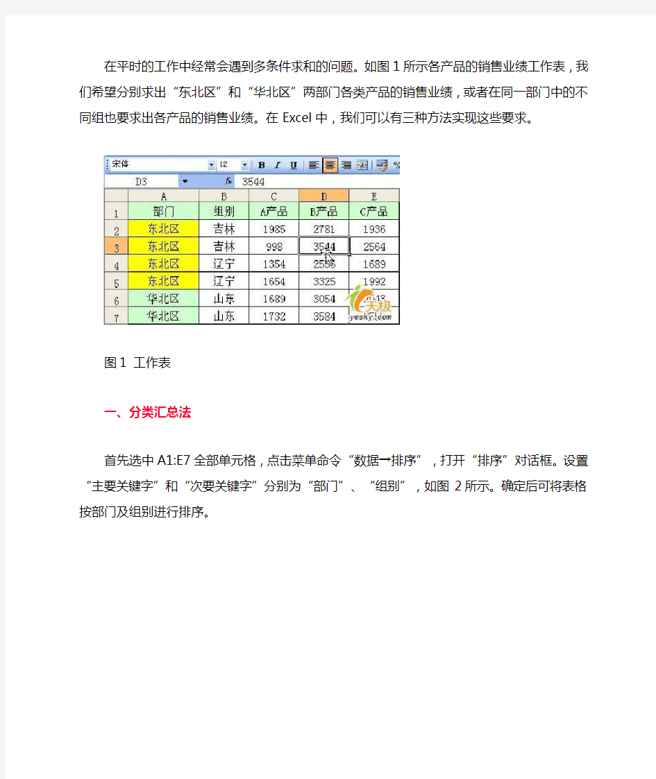 在excel表中如何实现多条件累加范文