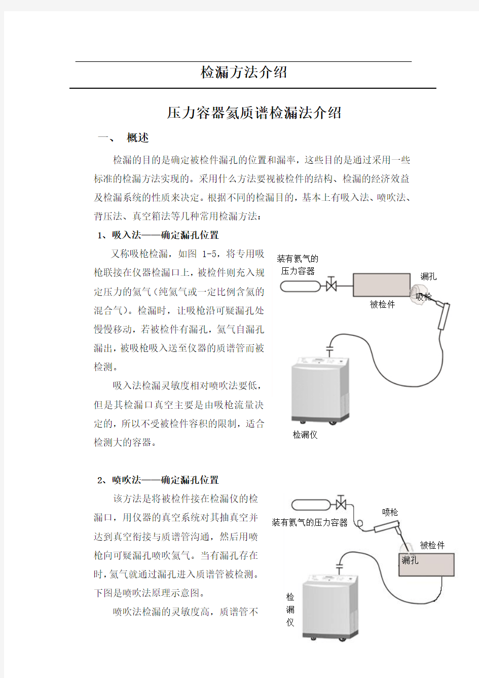 压力容器氦质谱检漏法介绍