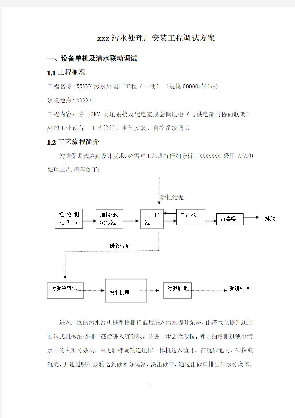 污水处理厂调试方案