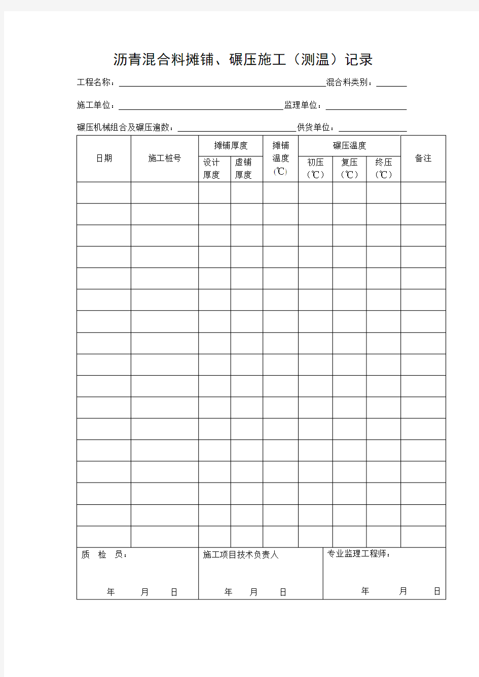 沥青混合料摊铺