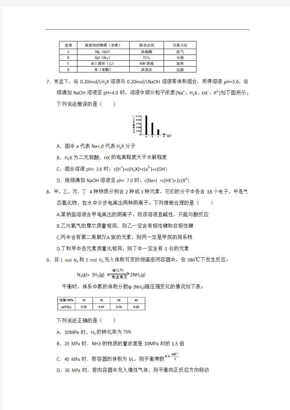 2017届河南省南阳市第一中学高三上学期第一次月考化学试题