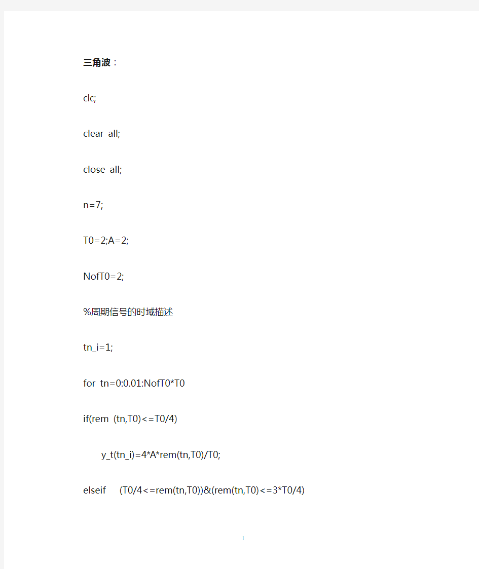 信号合成与分解-三角波、锯齿波程序