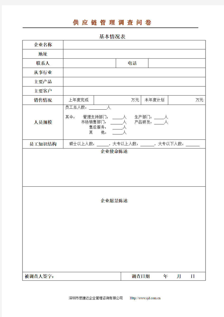 供应链管理调查问卷1.1