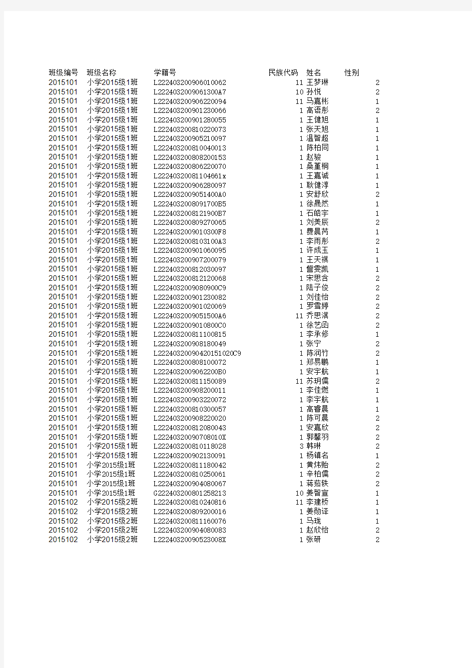 学生基本信息模版X