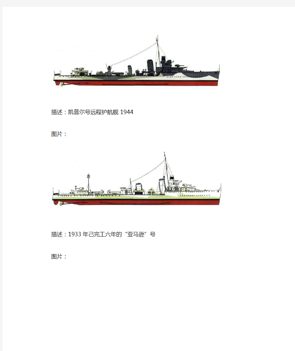 二战英国舰队驱逐舰(系谱篇)