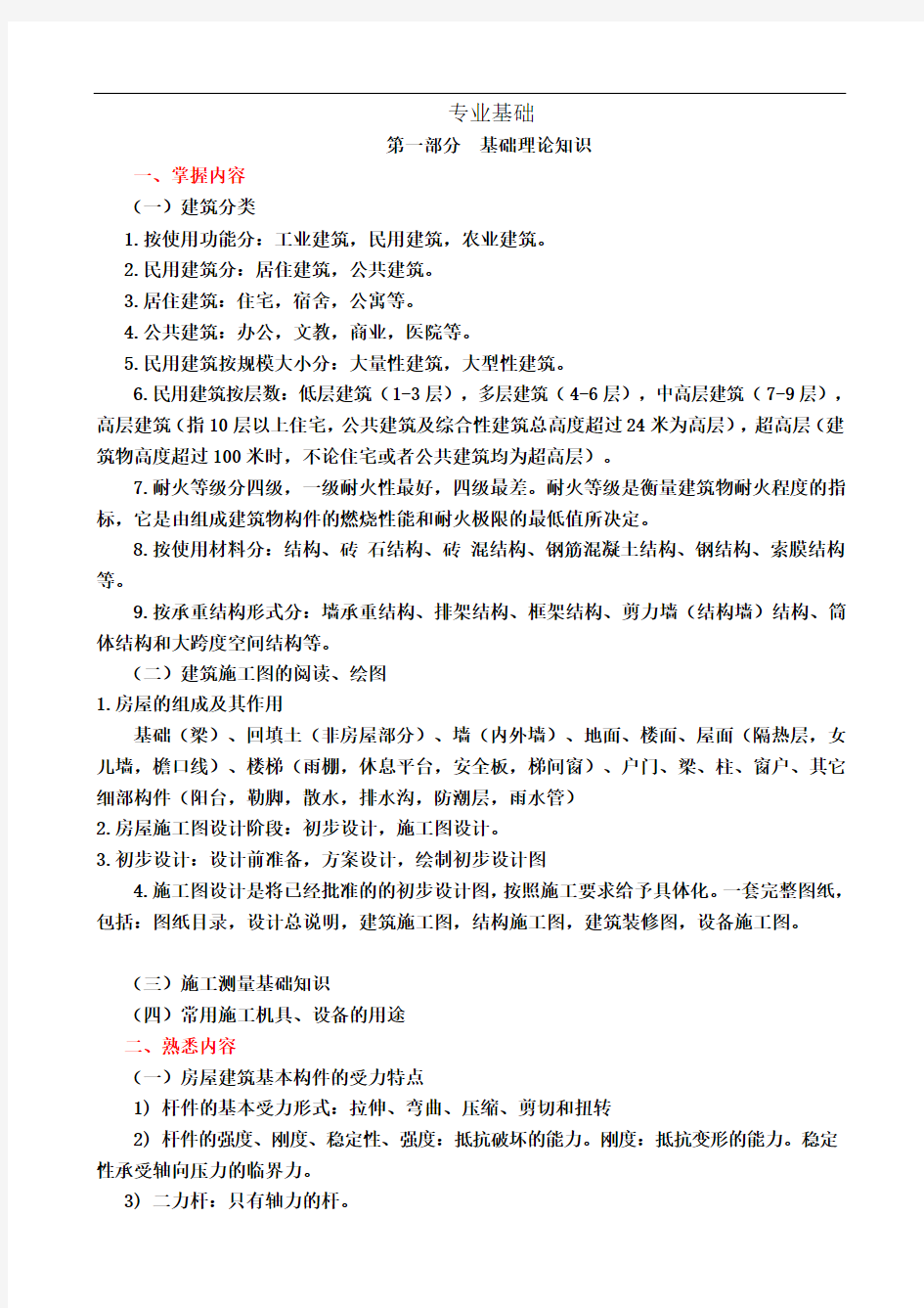 2019北京市《建筑施工专业基础与实务(初级)》考试总结