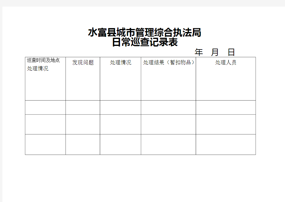 日常巡查记录表