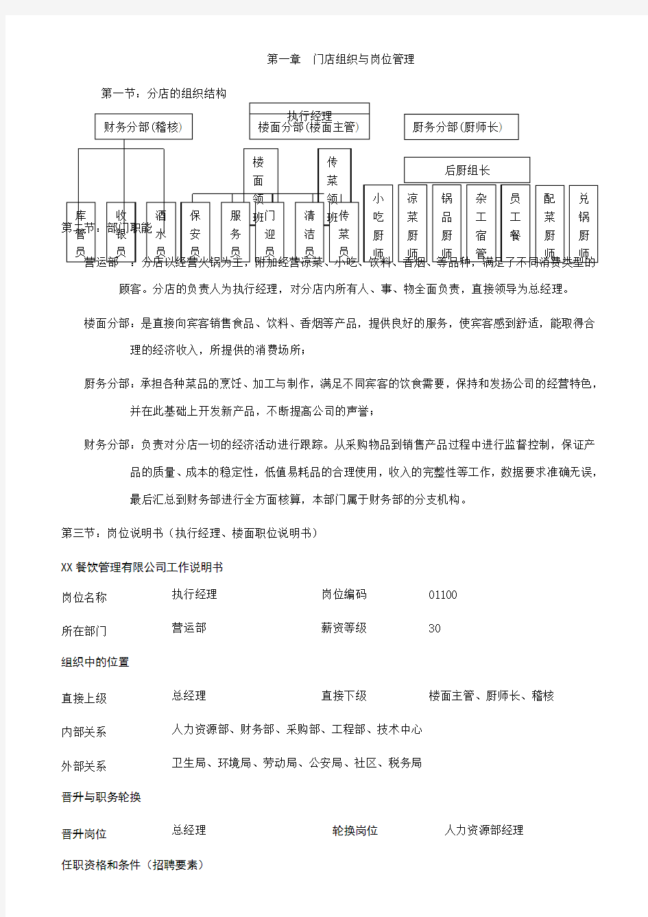 XX餐饮门店运营管理手册
