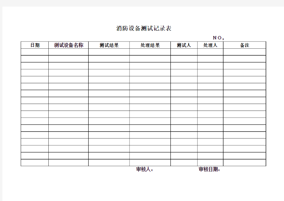 消防设备测试记录表