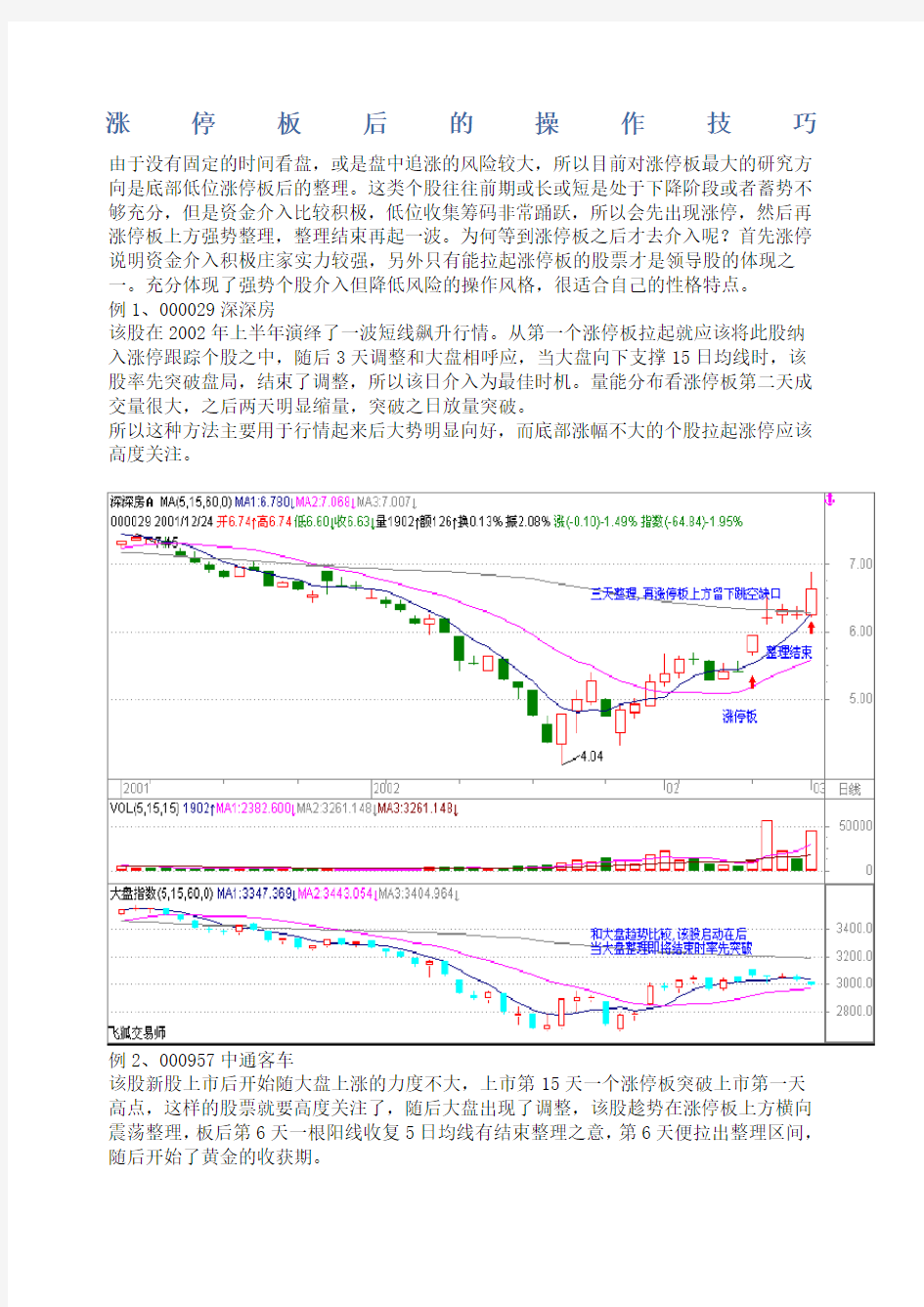 涨停板后的操作技巧 图解 