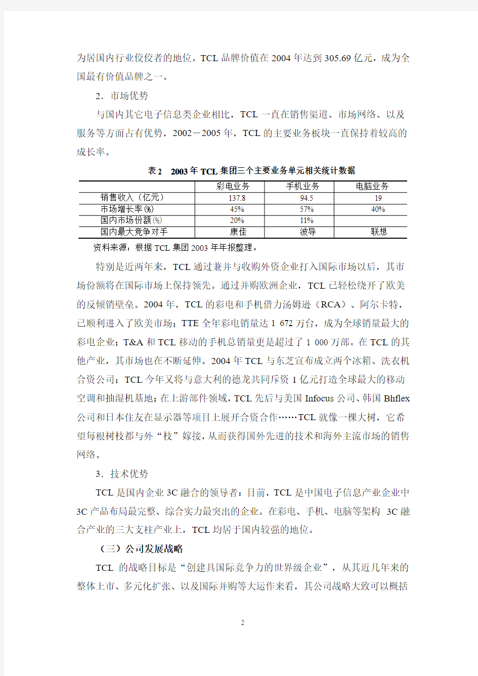 TCL集团财务分析报告