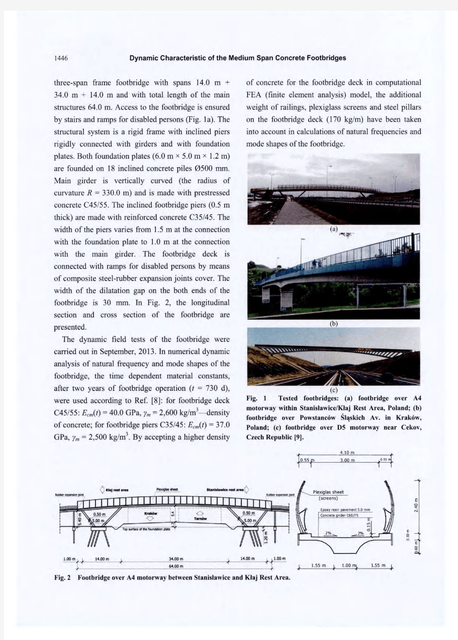 Dynamic Characteristic of the Medium Span Concrete Footbridges