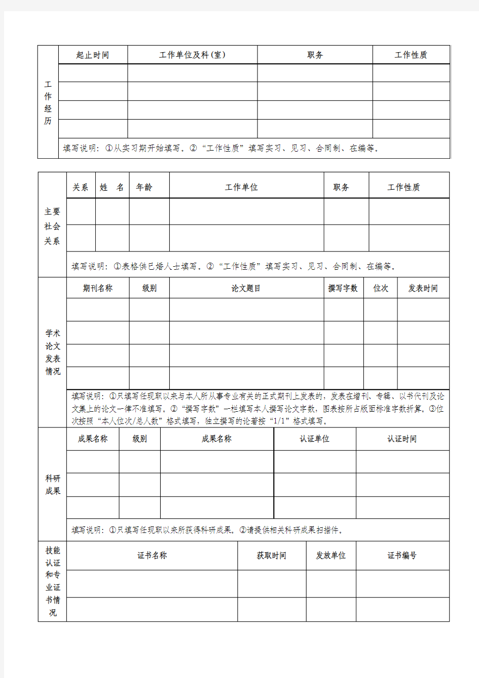 聊城市人民医院2012年研究生应聘人员登记表.doc