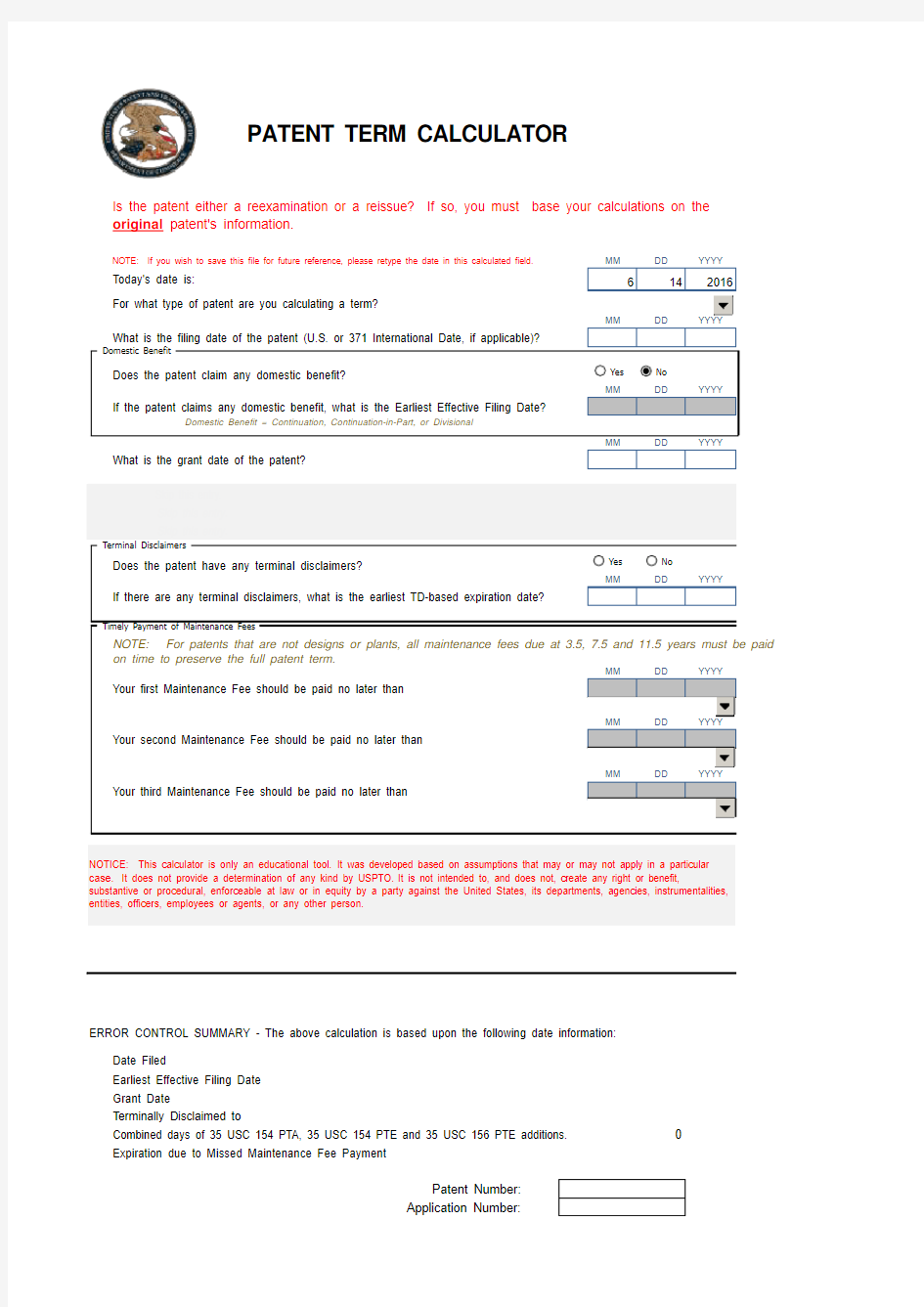 美国专利保护期计算器patent_term_calculator