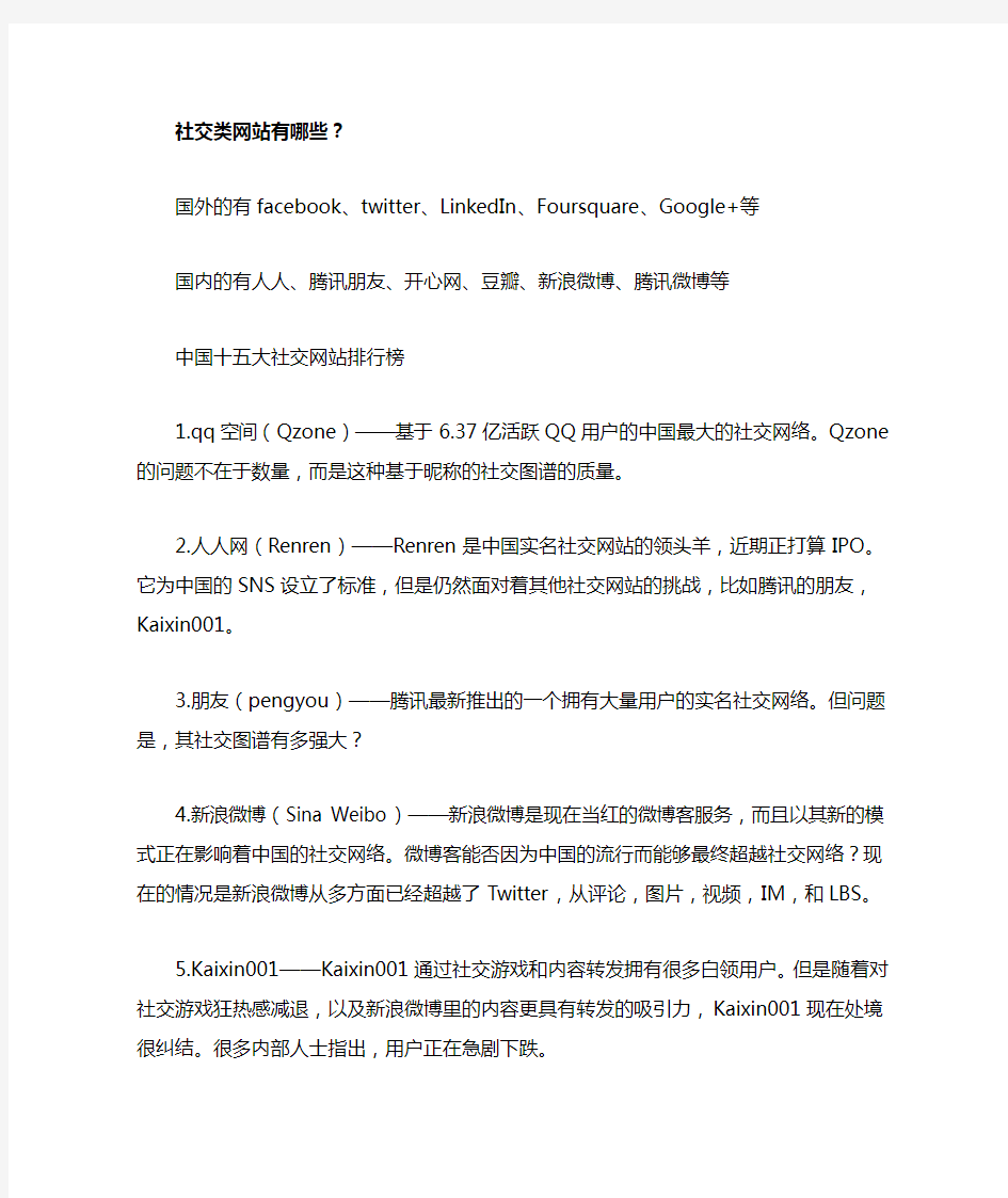 社交类网站有哪些——招聘用的上