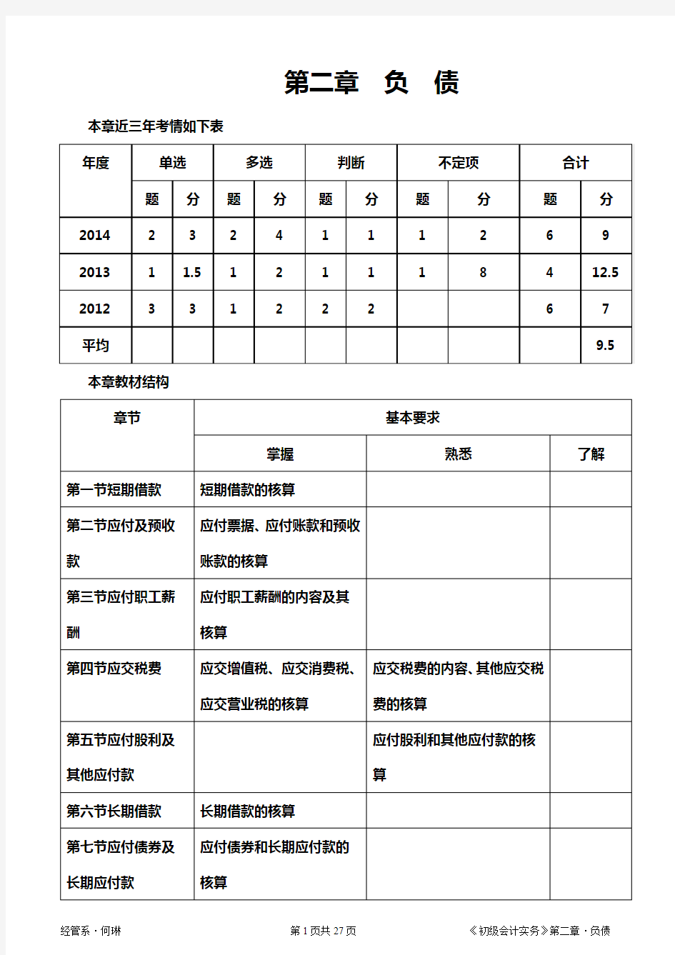 第二章 负债(1—3节)