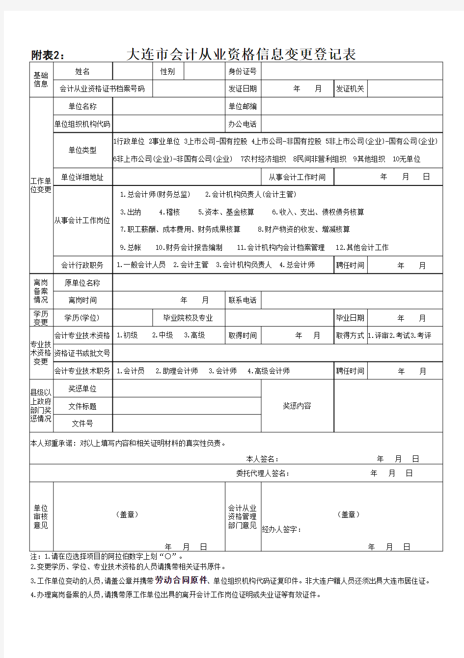 会计信息变更申请