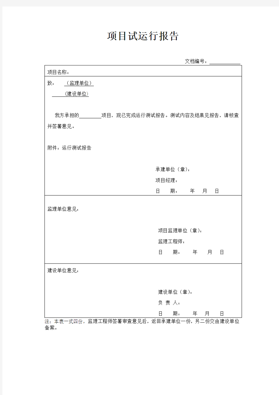 项目试运行报告