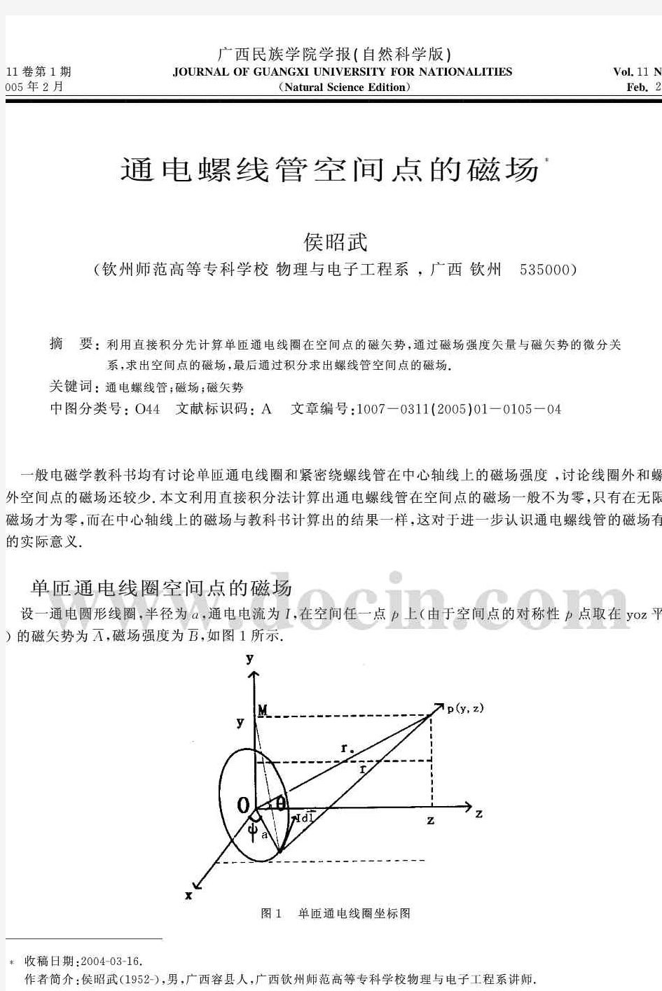 通电螺线管空间点的磁场