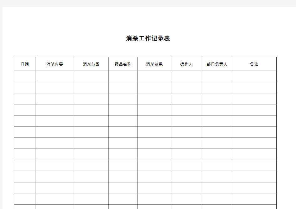 消杀工作记录表