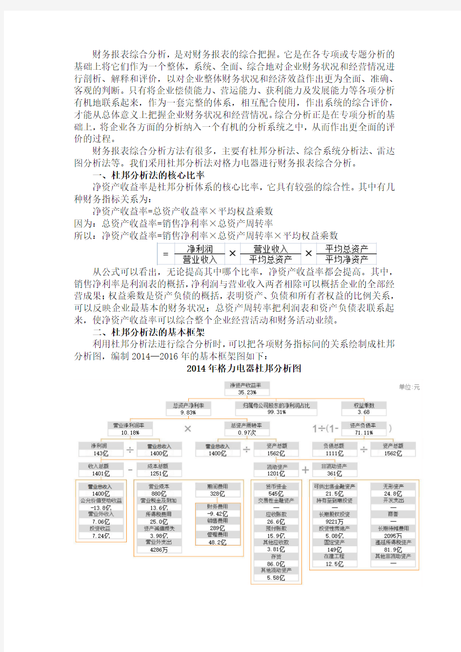 财务报表综合分析