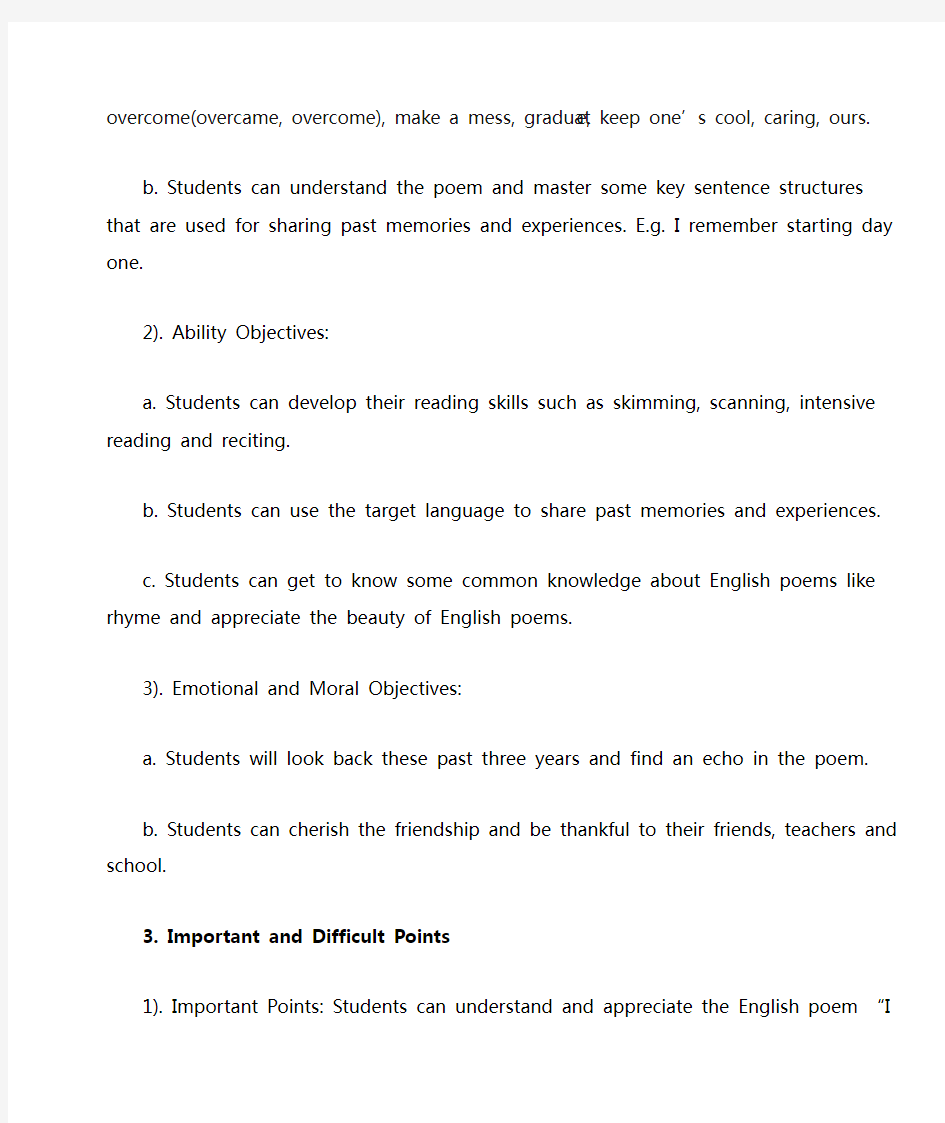 英语人教版九年级全册Unit 14 Section A 3a-3c说课稿