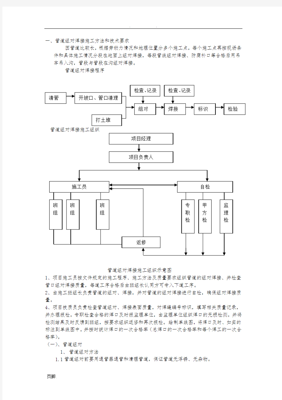 长输管道组对焊接工程施工组织设计方案