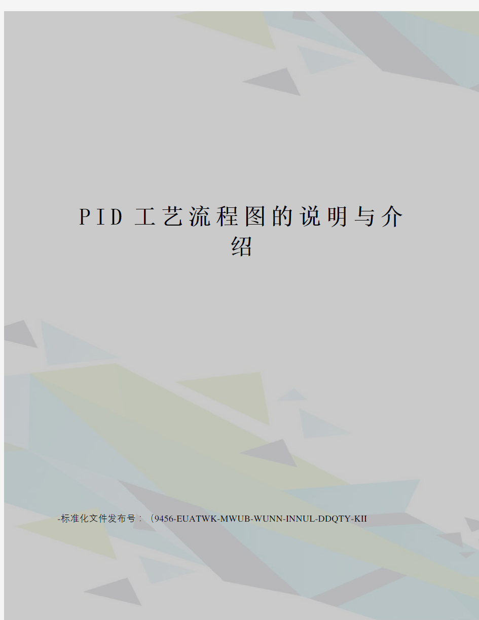 PID工艺流程图的说明与介绍