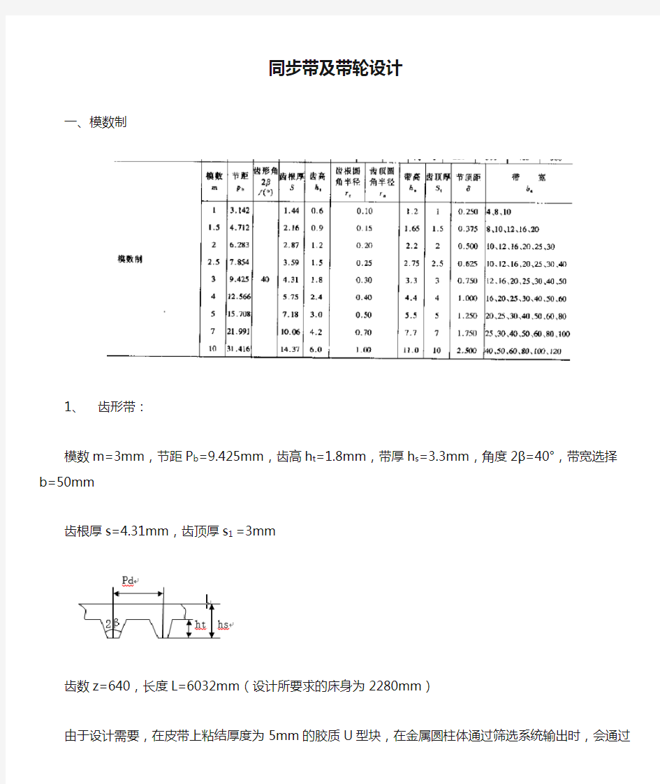 同步带及带轮设计