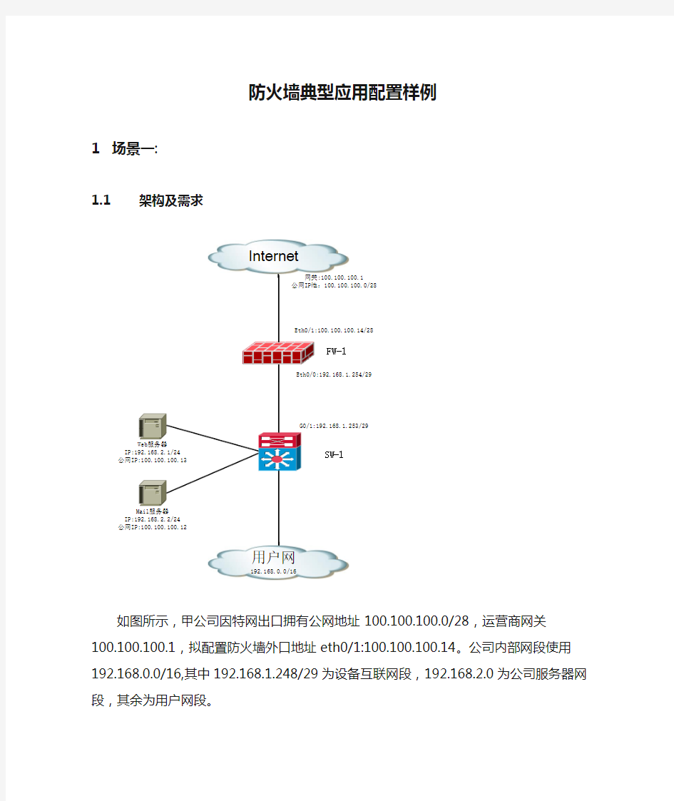 防火墙典型应用配置样例