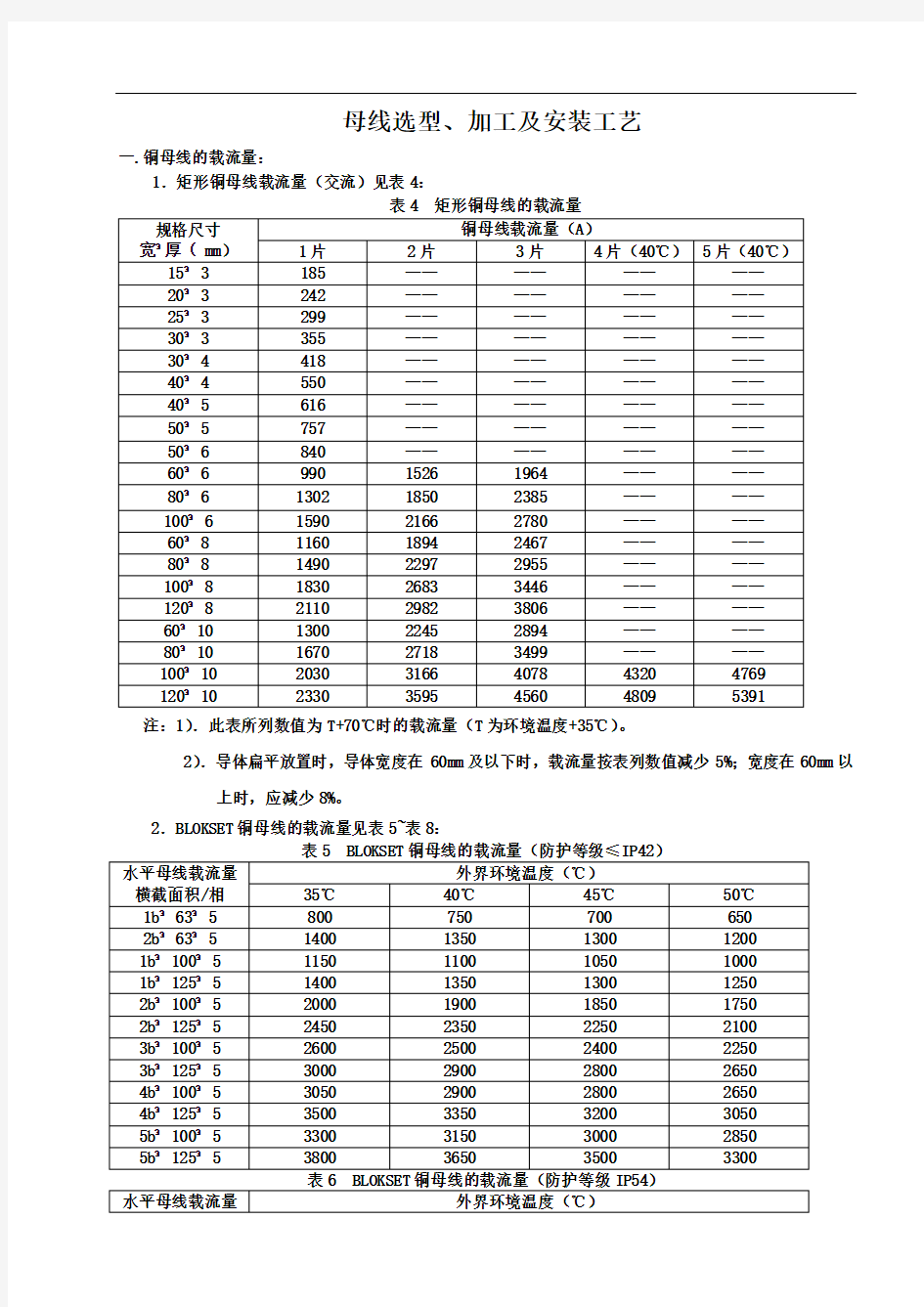 母排加工及装配工艺守则