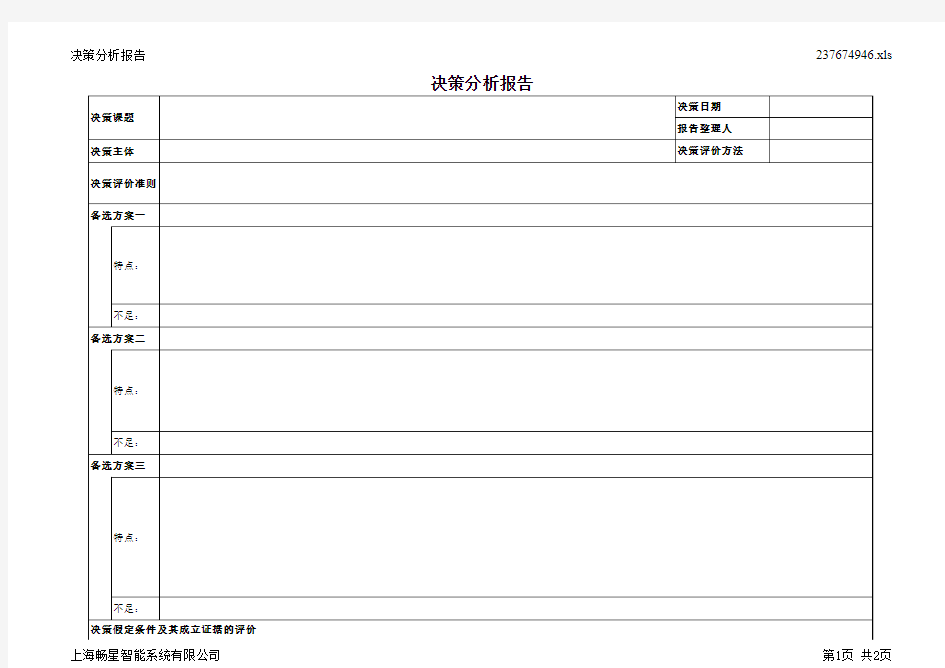 决策分析报告模板