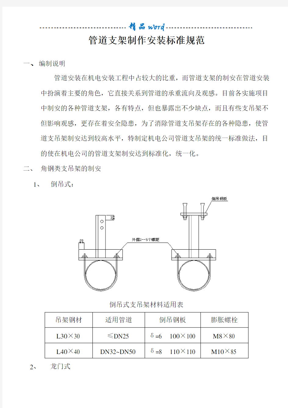 管道支架制作安装标准规范93984