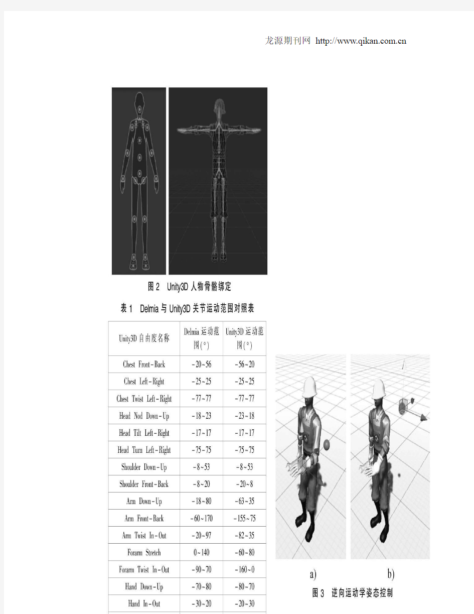 基于Unity3D的虚拟维修人体建模与运动仿真方法