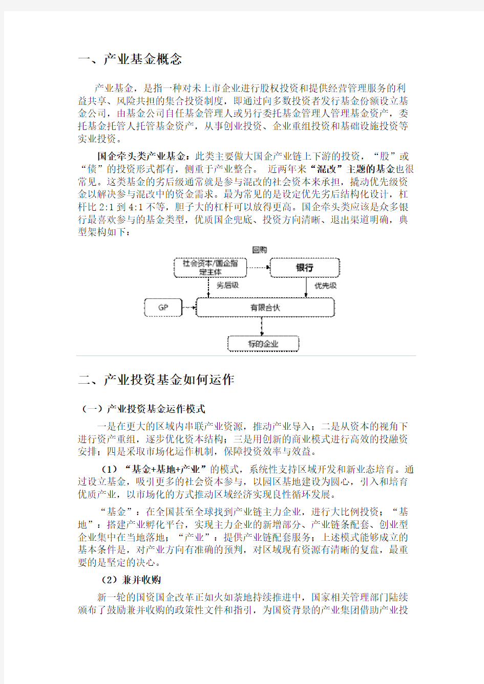 产业基金运作模式