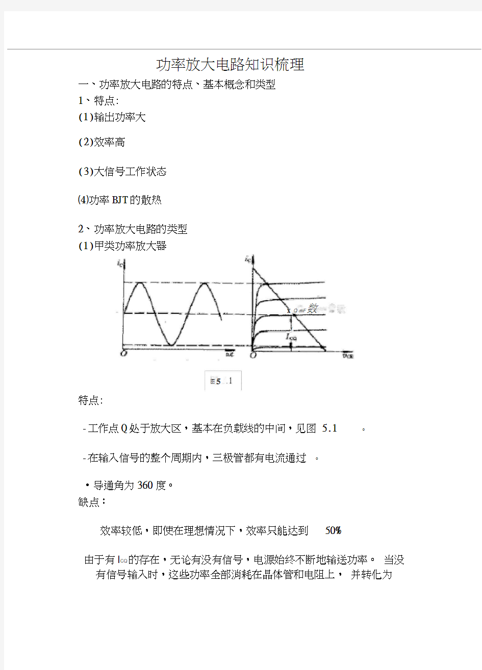 功率放大电路知识梳理