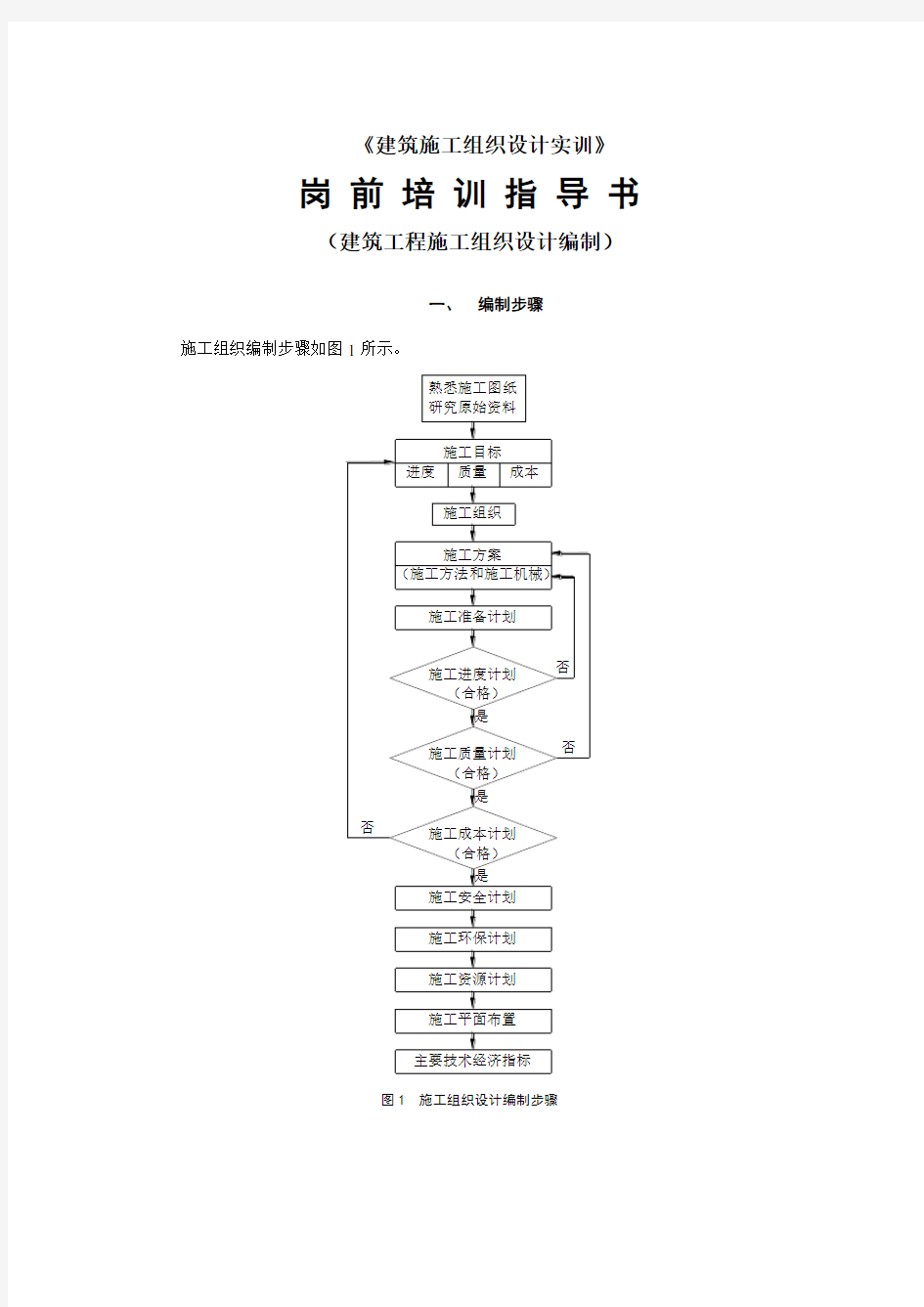 建筑施工组织设计实训指导书.doc