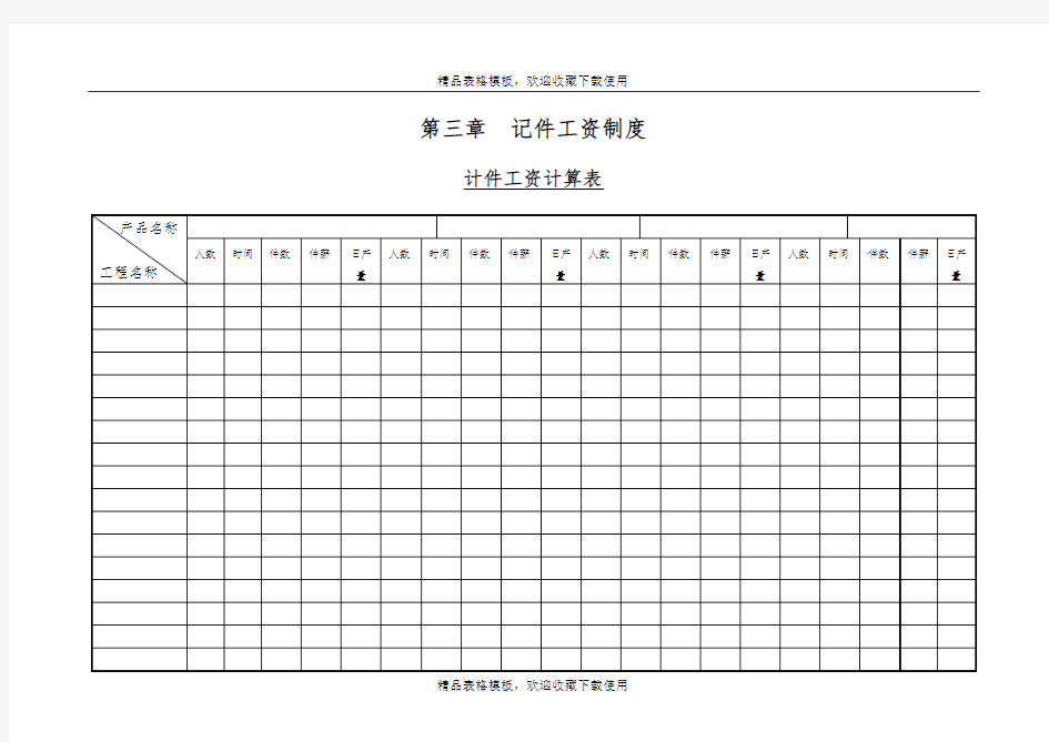 计件工资计算表模板