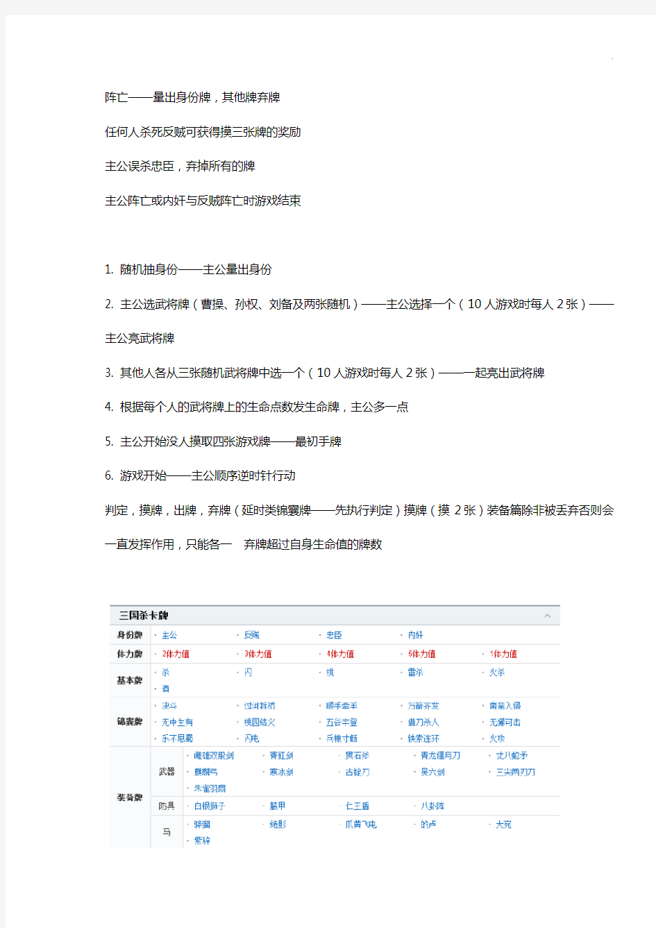 三国杀人物及技能介绍