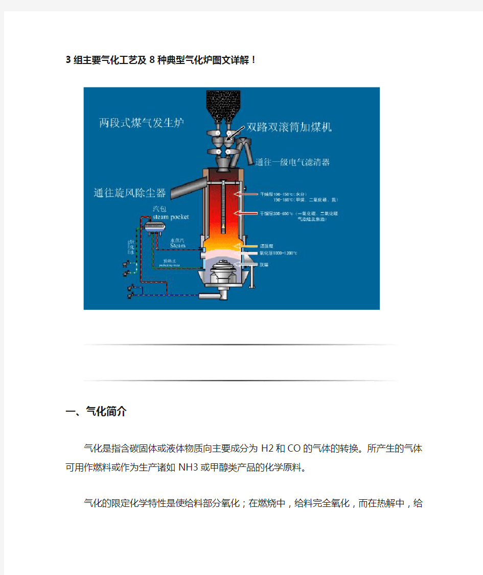 3组主要气化工艺及8种典型气化炉图文详解