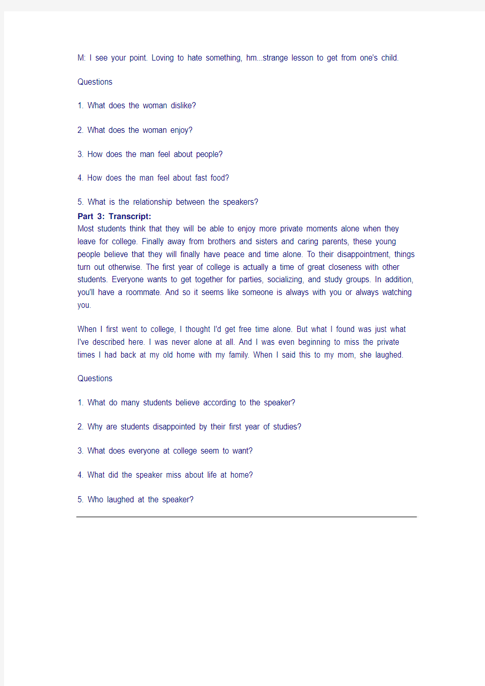 Quiz DX 1卷面和答案