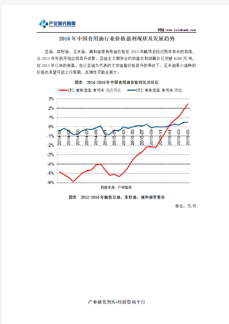 2016年中国食用油行业价格盈利现状及发展趋势