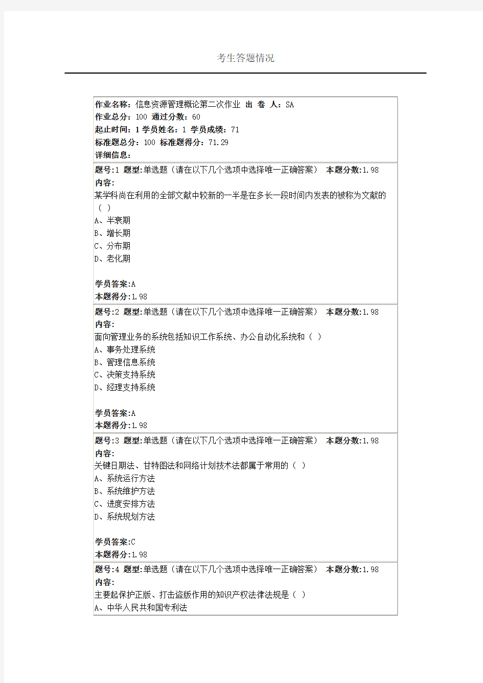 2015南大信息资源管理概论第二次作业